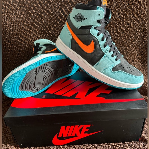 Nike Air Jordan 1 Zoom CMFT 2 | Bleached Aqua Citrus | DV1307-408 | Size 9 Men - Picture 4 of 16